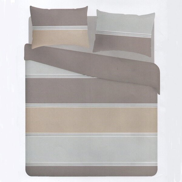 Copripiumino stelle alpine, colore tortora beige, per letto