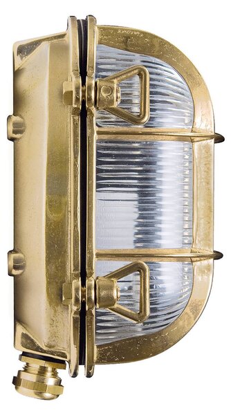 Moretti Luce Applique esterni Tortuga oval 17cm ottone nat/tras Tortuga, dimmerabile, Ottone / Oro, Ottone, Marittimo