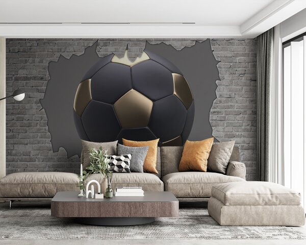 Carta da parati Il pallone da calcio si schianta contro il muro, Carta da parati per Bambini, Carta da parati popolare, u94058 - Tapeko.it