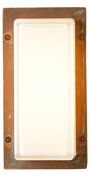 Moretti Luce Applique esterni Ice Cubic 3410, ottone anticato Cubic, dimmerabile, Bronzo / Ottone antico, Ottone