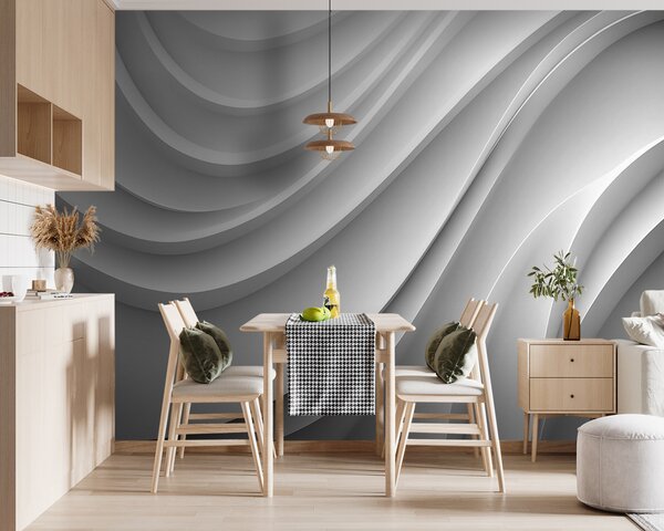 Carta da parati Onde bianche in 3d, Carta da parati 3D, u94078 : Uwalls.it