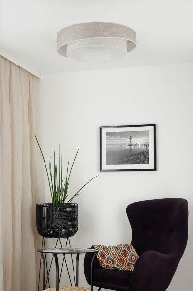 Brilagi - Plafoniera LED DOVER SHINE LED/26W/230V diametro 60 cm grigio/color crema