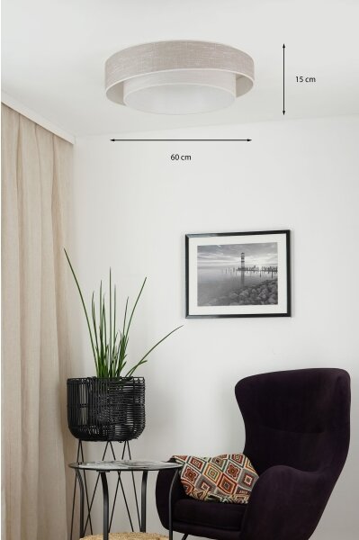 Brilagi - Plafoniera LED DOVER SHINE LED/26W/230V diametro 60 cm grigio/color crema