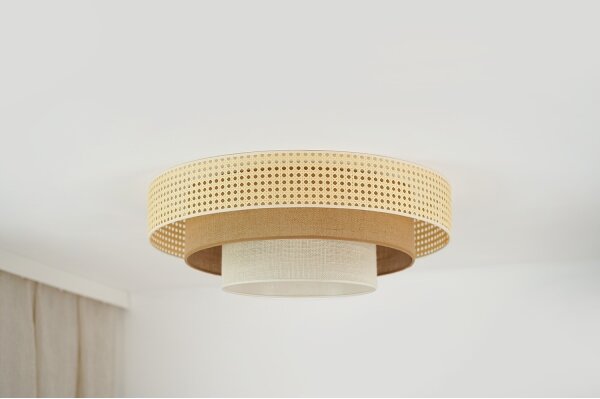 Brilagi - Plafoniera LED CEDAR LUNETA LED/26W/230V rattan/marrone/crema
