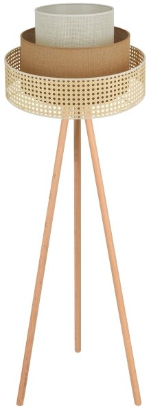 Brilagi - Lampada da terra CEDAR LUNETA 1xE27/15W/230V rattan/marrone/crema