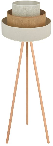 Brilagi - Lampada con piedistallo DENVER LUNETA 1xE27/15W/230V beige/marrone/color crema