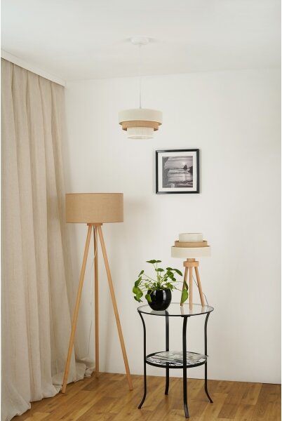 Brilagi - Lampada da tavolo DENVER LUNETA 1xE27/15W/230V beige/marrone/color crema