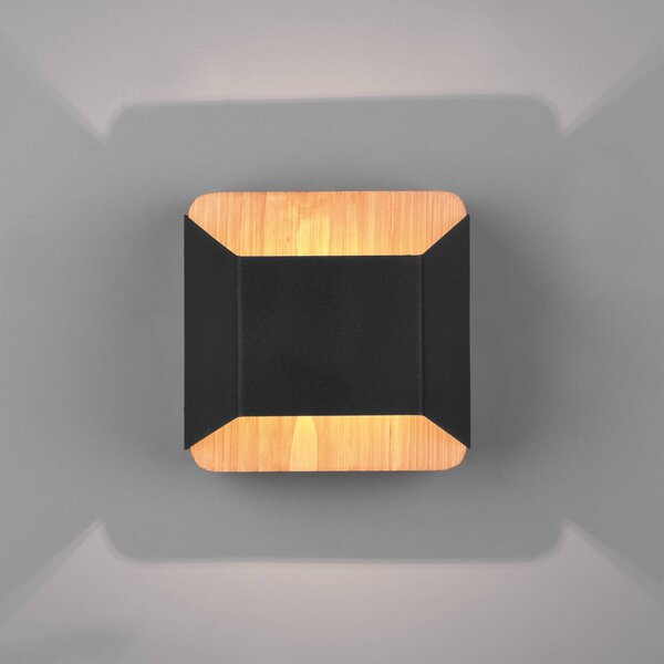 Trio Lighting Applique da parete a LED Arino, dimmerabile, Nero, Soggiorno / Sala da pranzo, Metallo, Moderno, Applique a LED