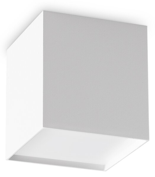 Plafoniera Contemporanea Kubiko Alluminio Bianco Led Integrato 10W 3000K Ip20
