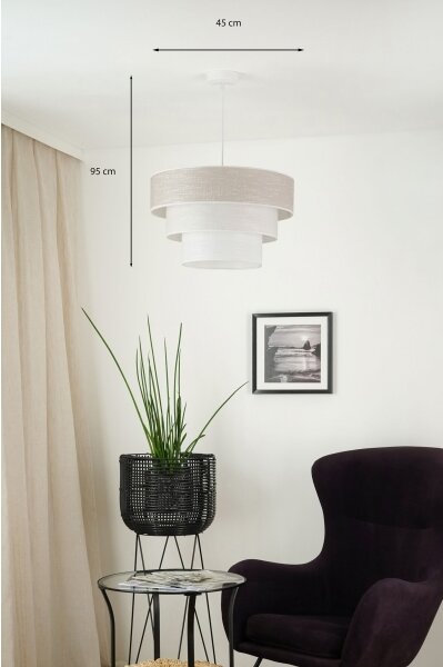 Brilagi - Lampadario a sospensione con filo ALASKA LUNETA 1xE27/15W/230V diametro 45 cm grigio/color crema