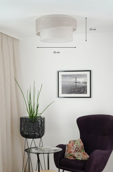 Brilagi - Plafoniera DOVER SHINE 1xE27/15W/230V diametro 50 cm grigio/color crema