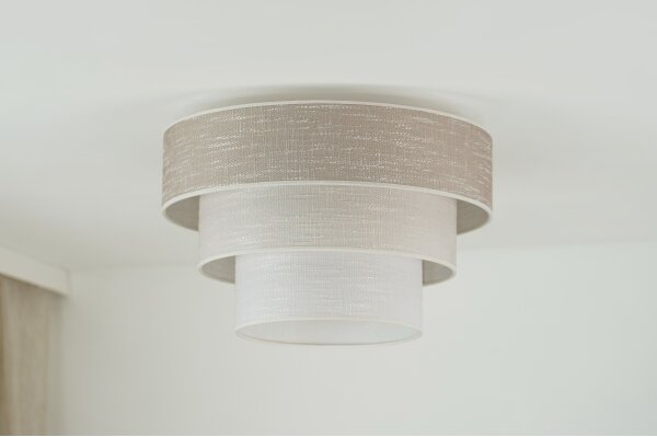 Brilagi - Plafoniera ALASKA LUNETA 1xE27/15W/230V diametro 45 cm grigio/color crema