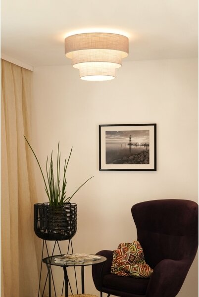 Brilagi - Plafoniera ALASKA LUNETA 1xE27/15W/230V diametro 45 cm grigio/color crema