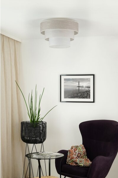Brilagi - Plafoniera ALASKA LUNETA 1xE27/15W/230V diametro 45 cm grigio/color crema