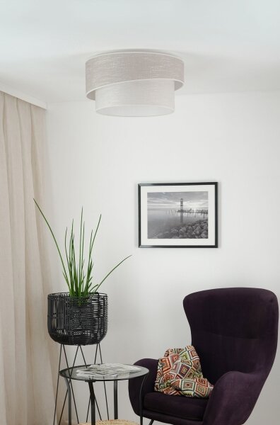 Brilagi - Plafoniera DOVER SHINE 1xE27/15W/230V diametro 50 cm grigio/color crema