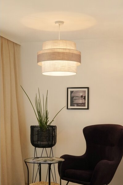 Brilagi - Lampadario a sospensione con filo DOVER SPACE 1xE27/15W/230V diametro 50 cm grigio/color crema