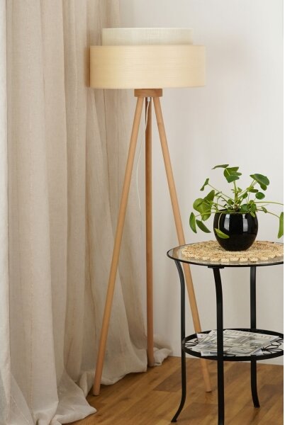 Brilagi - Lampada con piedistallo ARIZONA BOHO 1xE27/15W/230V beige