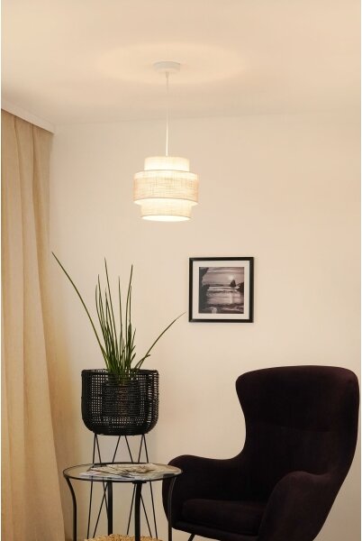 Brilagi - Lampadario a sospensione con filo DOVER SPACE 1xE27/15W/230V diametro 25 cm grigio/color crema