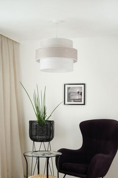 Brilagi - Lampadario a sospensione con filo DOVER SPACE 1xE27/15W/230V diametro 50 cm grigio/color crema