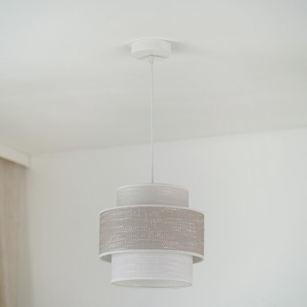 Brilagi - Lampadario a sospensione con filo DOVER SPACE 1xE27/15W/230V diametro 25 cm grigio/color crema