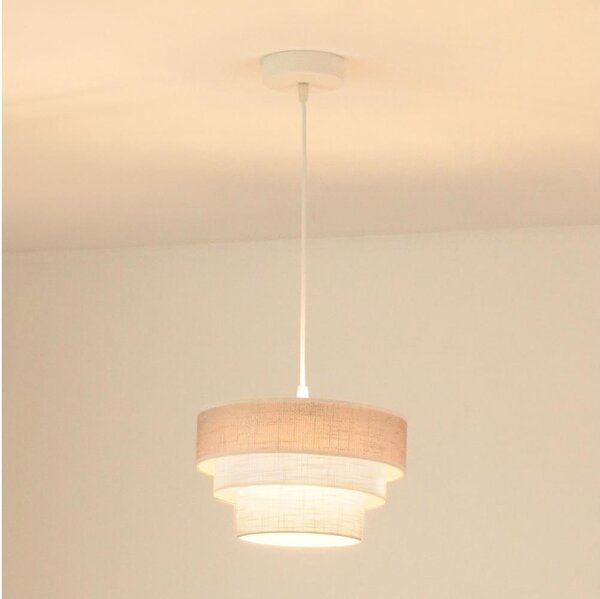 Brilagi - Lampadario a sospensione con filo ALASKA LUNETA 1xE27/15W/230V diametro 25 cm grigio/color crema