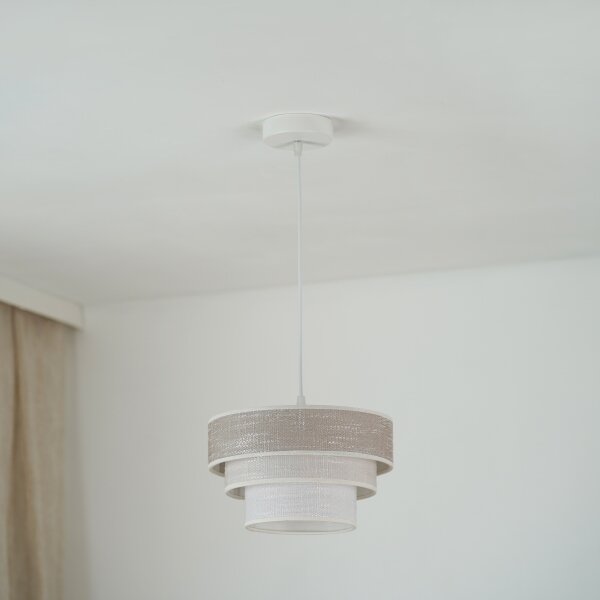 Brilagi - Lampadario a sospensione con filo ALASKA LUNETA 1xE27/15W/230V diametro 25 cm grigio/color crema