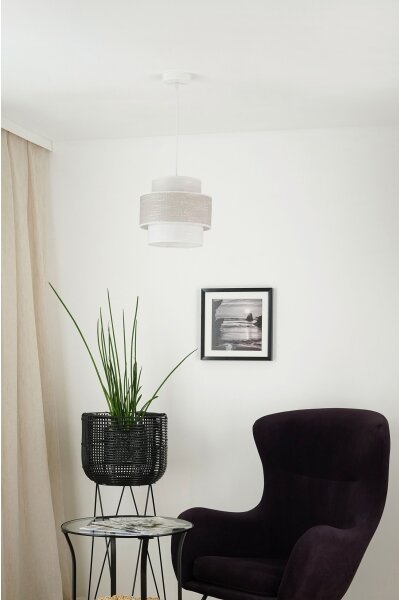 Brilagi - Lampadario a sospensione con filo DOVER SPACE 1xE27/15W/230V diametro 25 cm grigio/color crema