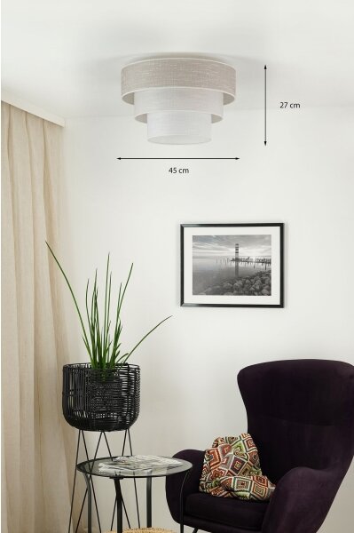 Brilagi - Plafoniera ALASKA LUNETA 1xE27/15W/230V diametro 45 cm grigio/color crema