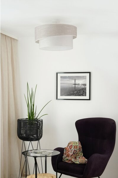 Brilagi - Lampadario a plafone DOVER SHINE 1xE27/15W/230V diametro 50 cm grigio/color crema