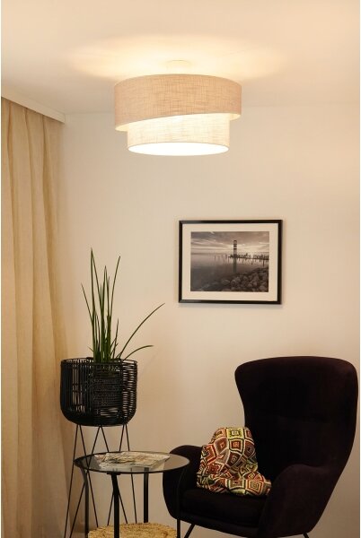 Brilagi - Lampadario a plafone DOVER SHINE 1xE27/15W/230V diametro 50 cm grigio/color crema