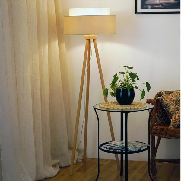 Brilagi - Lampada con piedistallo ARIZONA BOHO 1xE27/15W/230V beige