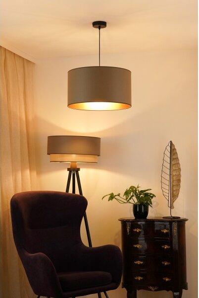 Brilagi - Lampadario a sospensione con filo OREGON ROLLER VEGE 1xE27/15W/230V diametro 45 cm grigio