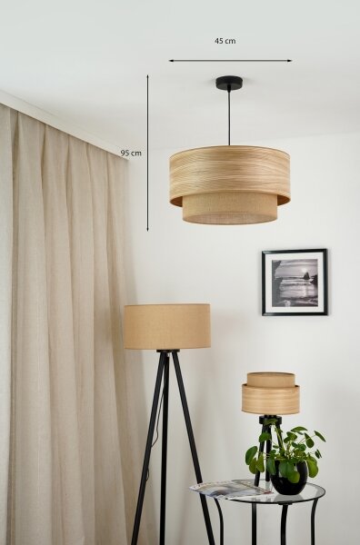 Brilagi - Lampadario a sospensione con filo MONTANA BOHO 1xE27/15W/230V diametro 45 cm marrone/nero