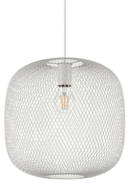 Lampadario A Sospensione Contemporaneo Net Metallo Bianco 1 Luce E27 42W