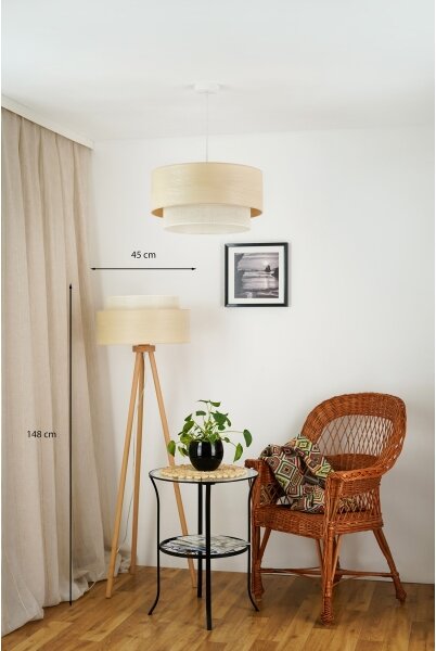 Brilagi - Lampada con piedistallo ARIZONA BOHO 1xE27/15W/230V beige