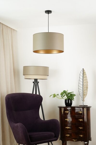 Brilagi - Lampadario a sospensione con filo OREGON ROLLER VEGE 1xE27/15W/230V diametro 45 cm grigio