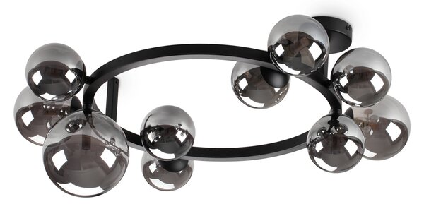 Plafoniera Contemporanea Perlage Metallo Nero 10 Luci G9 15W 3000K Ip20