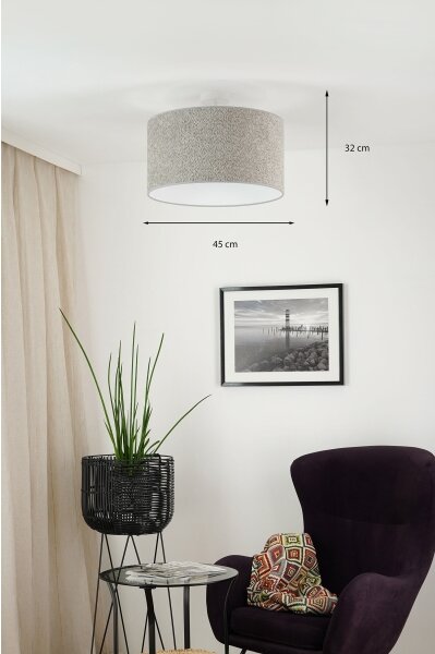 Brilagi - Lampadario a sospensione con filo BOUCLE ROLLER 1xE27/15W/230V diametro 45 cm grigio