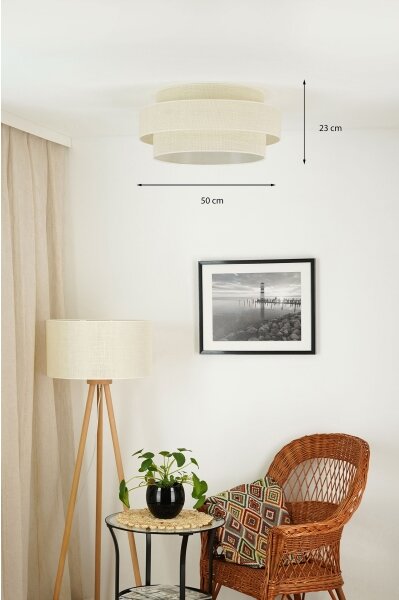 Brilagi - Plafoniera SPACE YUTE LED/12W/230V diametro 50 cm color crema