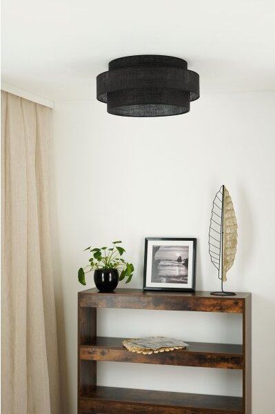 Brilagi - Plafoniera SPACE YUTE LED/12W/230V diametro 50 cm nero