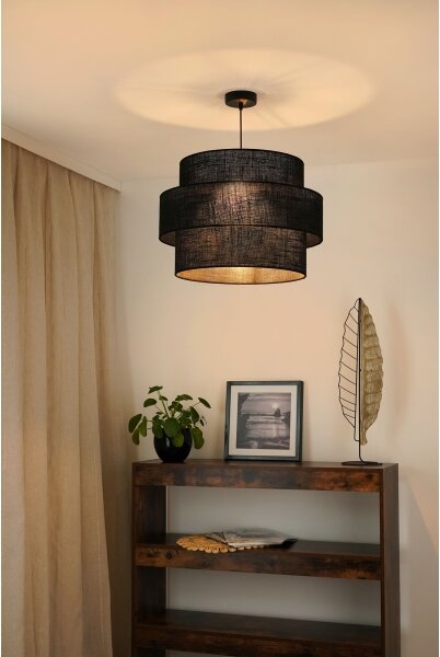 Brilagi - Lampadario a sospensione con filo SPACE YUTE 1xE27/15W/230V diametro 50 cm nero