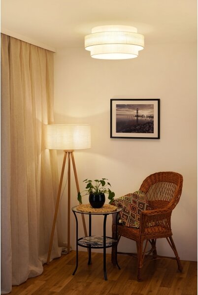 Brilagi - Plafoniera SPACE YUTE LED/12W/230V diametro 50 cm color crema