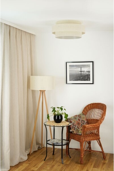 Brilagi - Plafoniera SPACE YUTE LED/12W/230V diametro 50 cm color crema