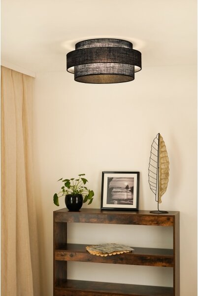 Brilagi - Plafoniera SPACE YUTE LED/12W/230V diametro 50 cm nero