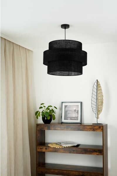 Brilagi - Lampadario a sospensione con filo SPACE YUTE 1xE27/15W/230V diametro 50 cm nero