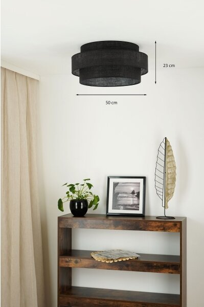 Brilagi - Plafoniera SPACE YUTE LED/12W/230V diametro 50 cm nero