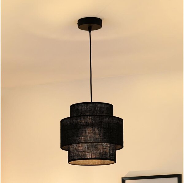 Brilagi - Lampadario a sospensione con filo SPACE YUTE 1xE27/15W/230V diametro 25 cm nero