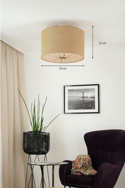 Brilagi - Lampadario a plafone COUNTRY ROLLER 1xE27/15W/230V diametro 50 cm beige