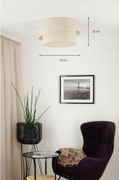 Brilagi - Plafoniera SHINE 1xE27/15W/230V diametro 50 cm color crema