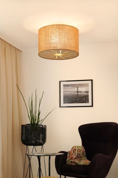 Brilagi - Lampadario a plafone COUNTRY ROLLER 1xE27/15W/230V diametro 50 cm beige